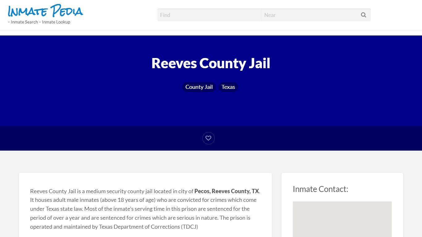 Reeves County Jail – Inmate Pedia – Inmate Search – Inmate ...